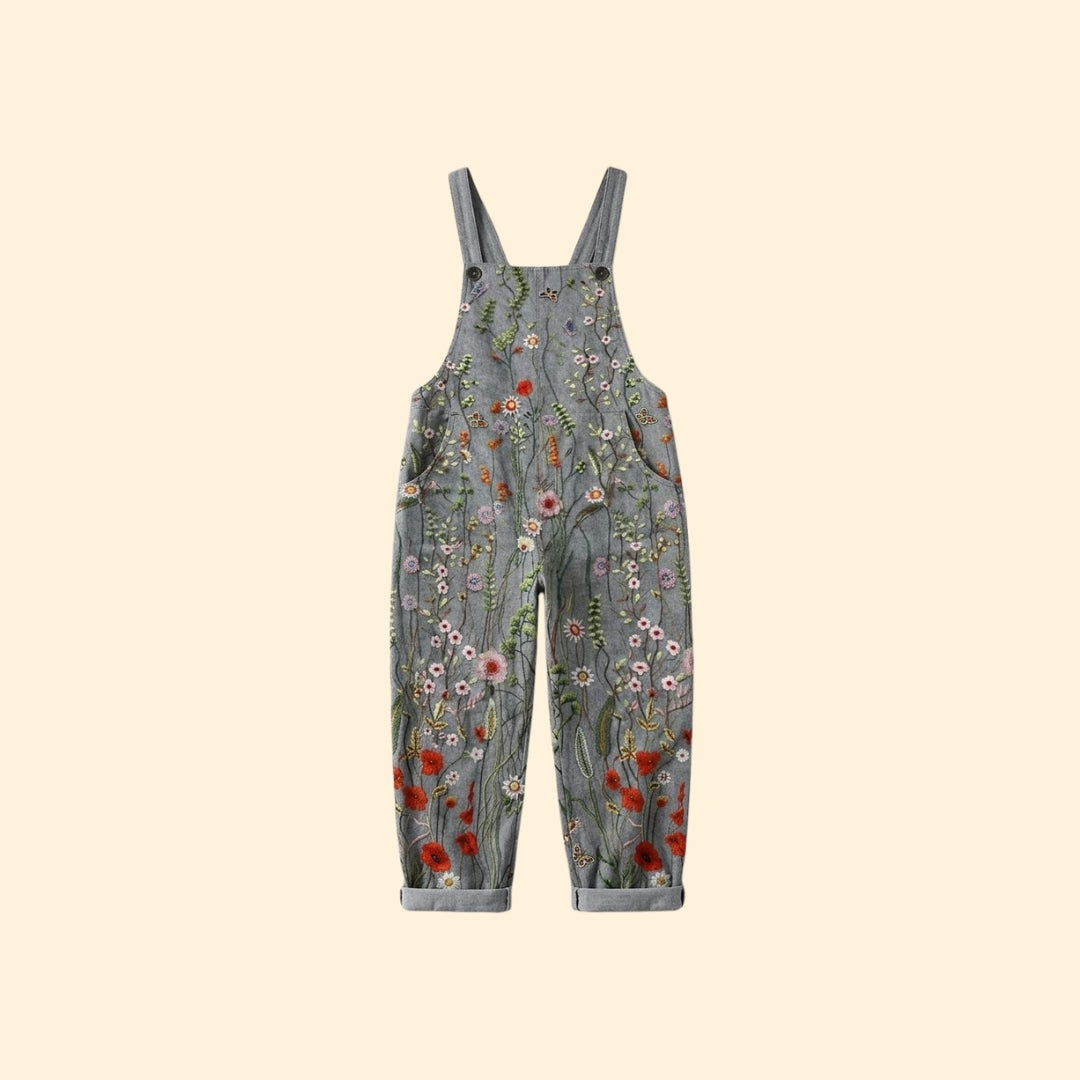 Women’s Floral Overalls with Adjustable Straps