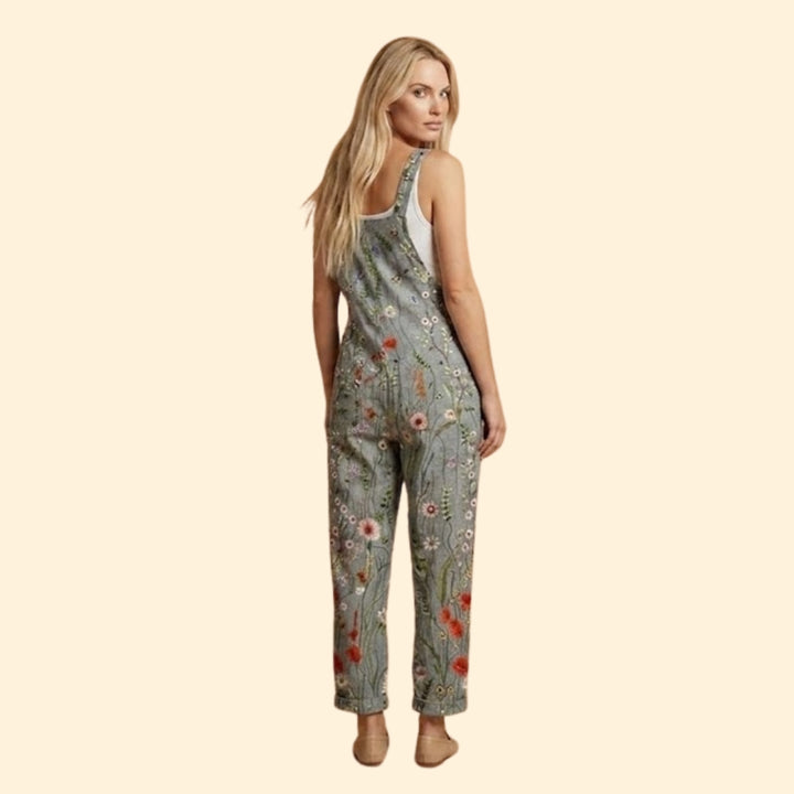 Women’s Floral Overalls with Adjustable Straps