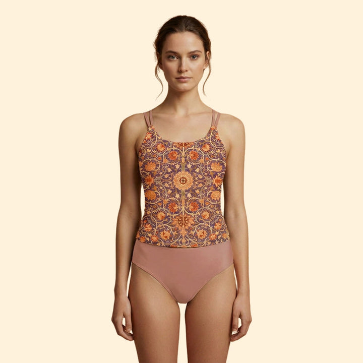 Women’s Floral Print Bikini Set with Adjustable Straps