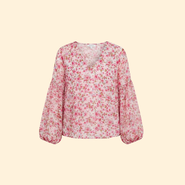 Women’s Floral Print Blouse with V-Neck