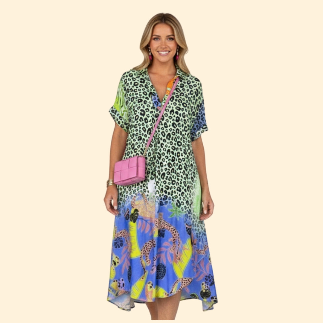 Women’s Floral Print Midi Dress V-Neck