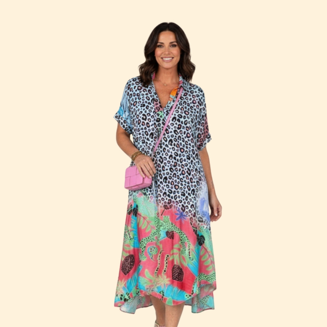 Women’s Floral Print Midi Dress V-Neck