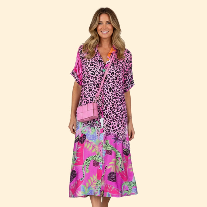 Women’s Floral Print Midi Dress V-Neck