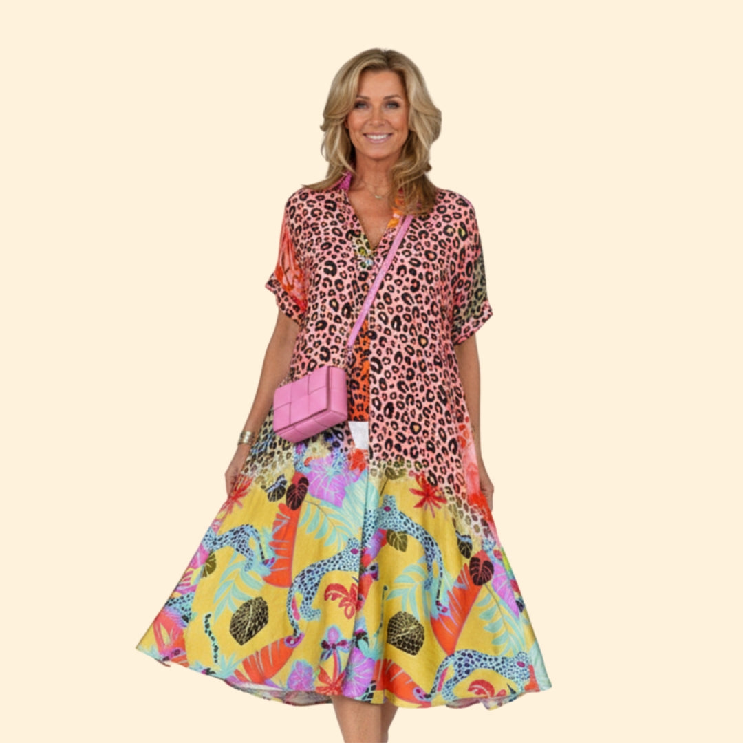 Women’s Floral Print Midi Dress V-Neck