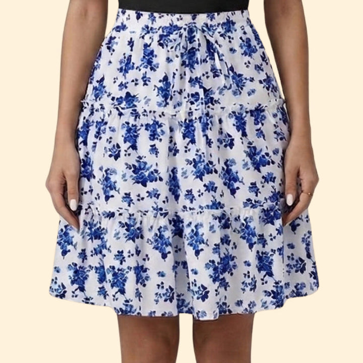 Women’s Floral Skirt with Elastic Waist