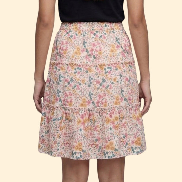 Women’s Floral Skirt with Elastic Waist