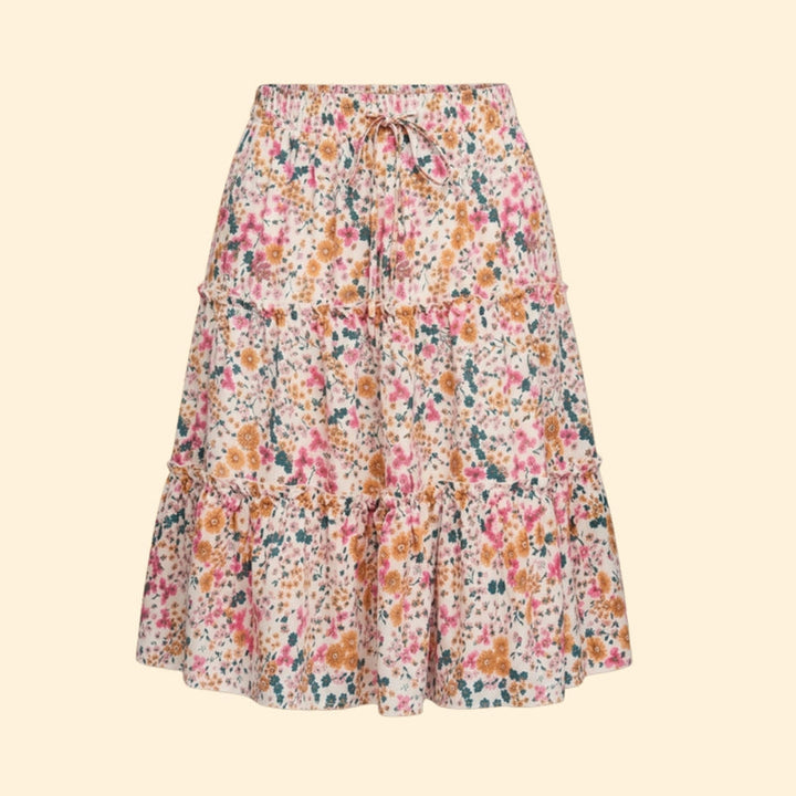 Women’s Floral Skirt with Elastic Waist