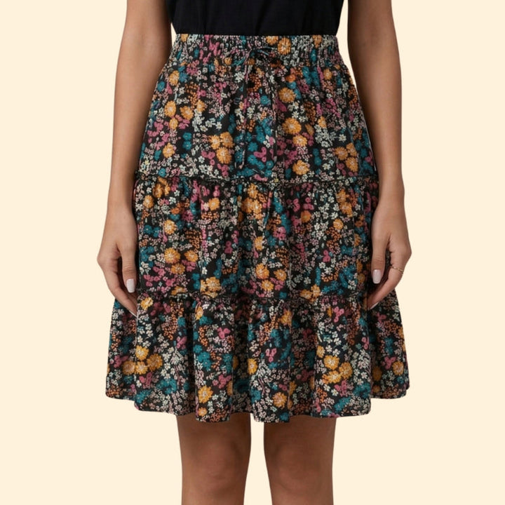 Women’s Floral Skirt with Elastic Waist