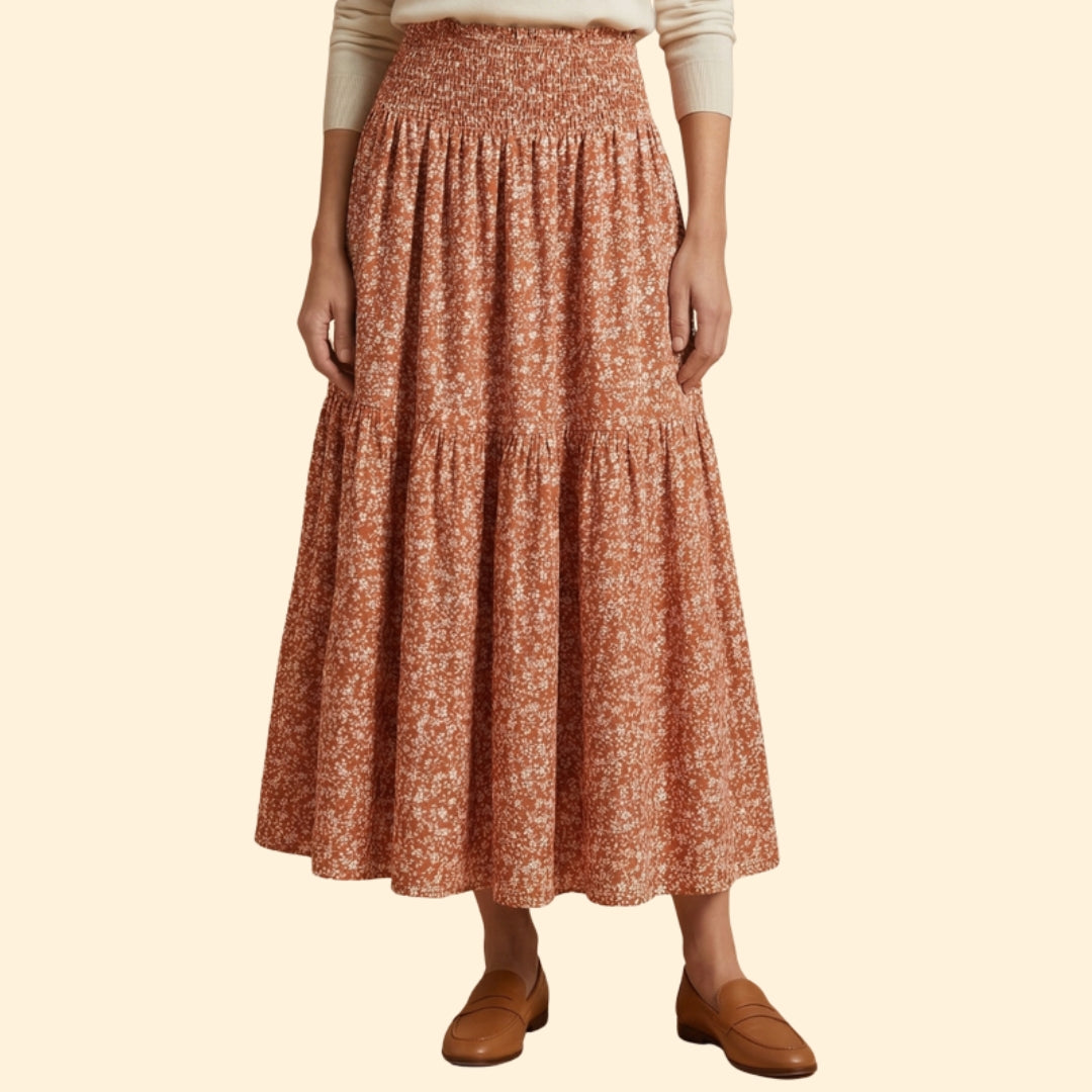 Women’s Floral Skirt with Waistband