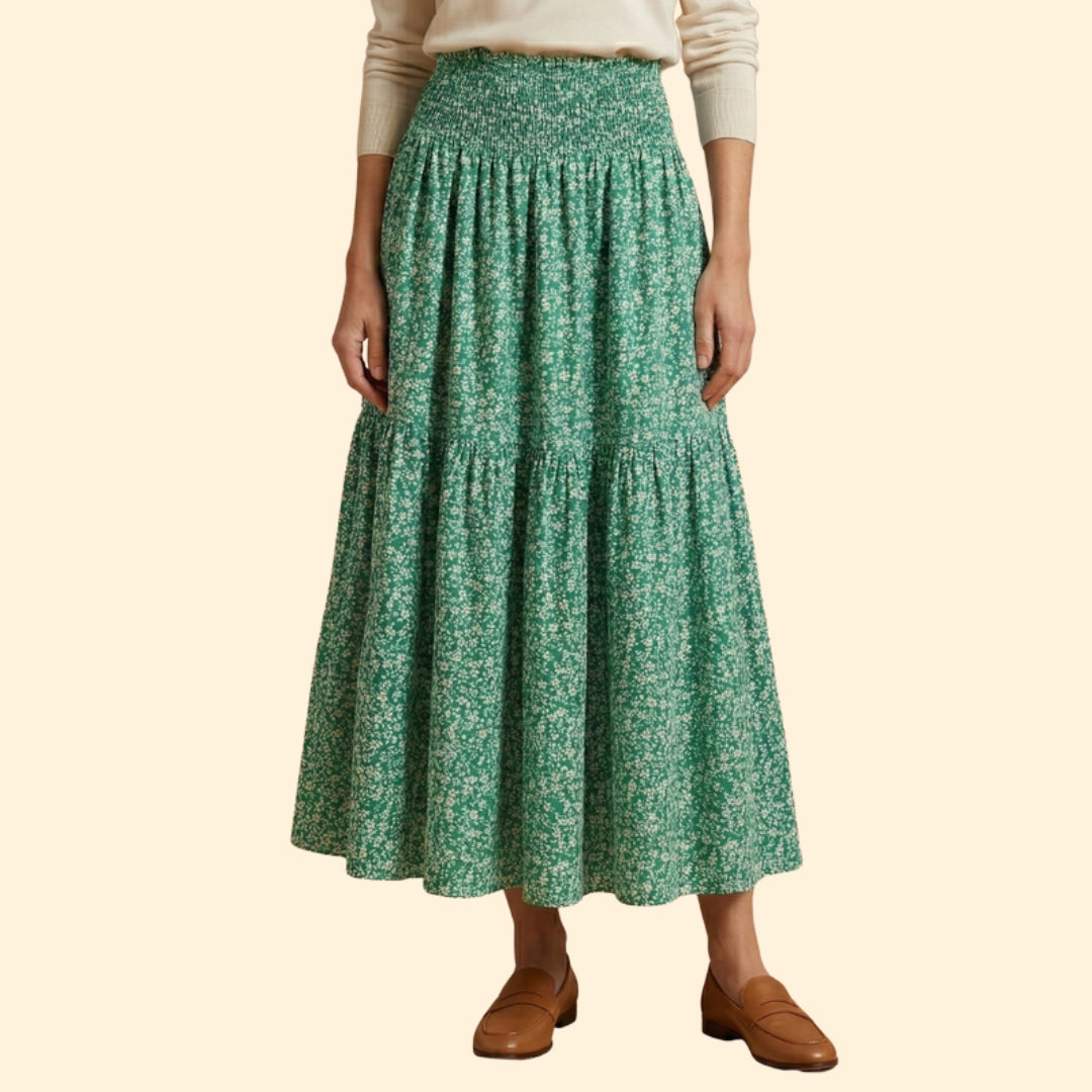 Women’s Floral Skirt with Waistband