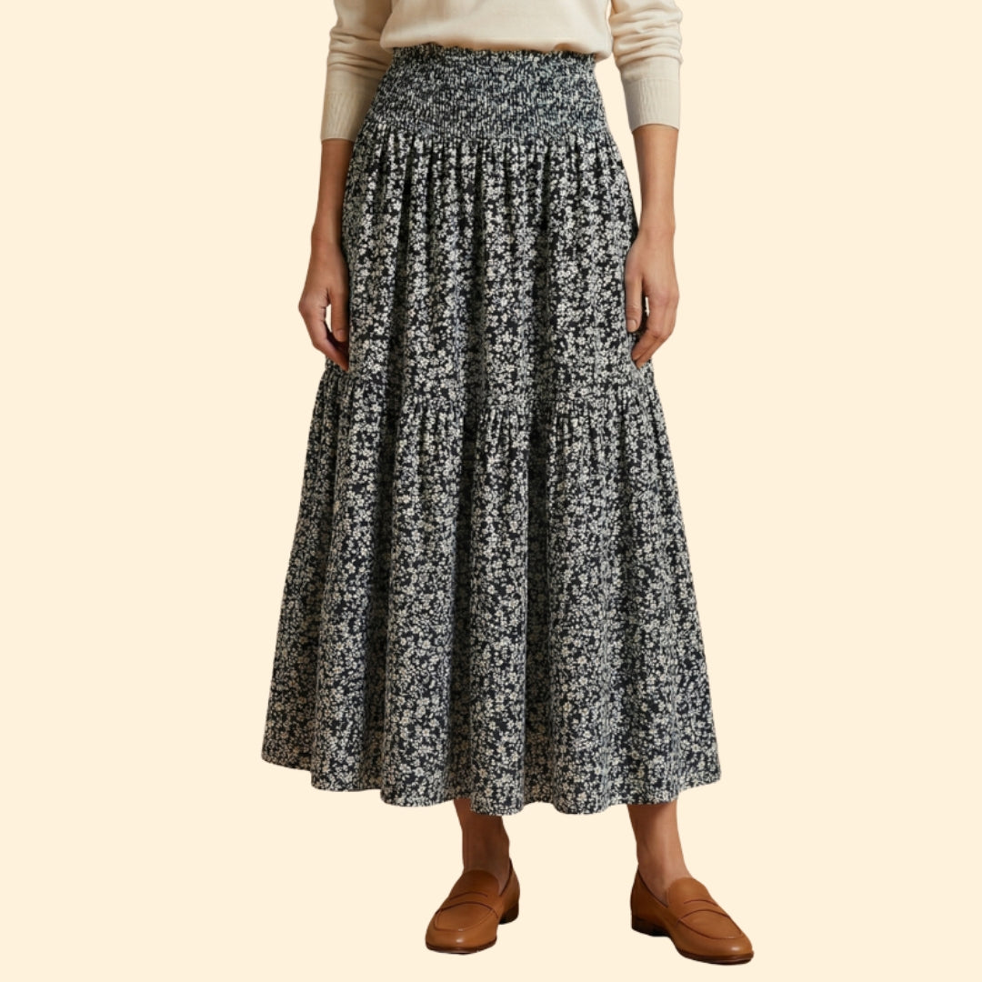 Women’s Floral Skirt with Waistband