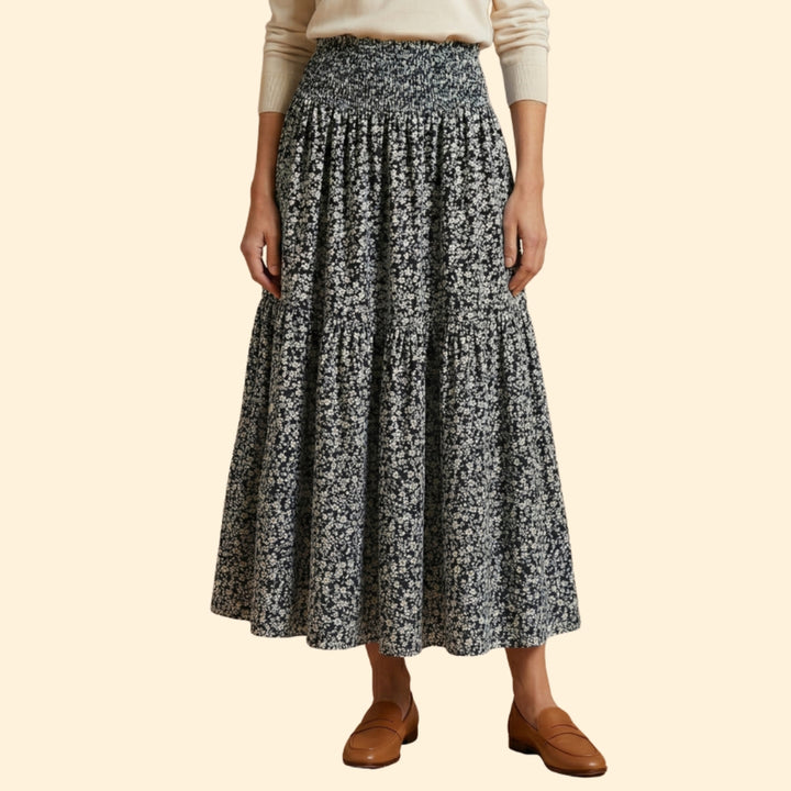 Women’s Floral Skirt with Waistband