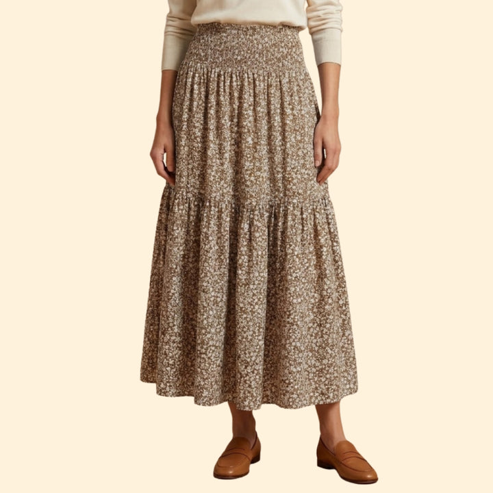 Women’s Floral Skirt with Waistband
