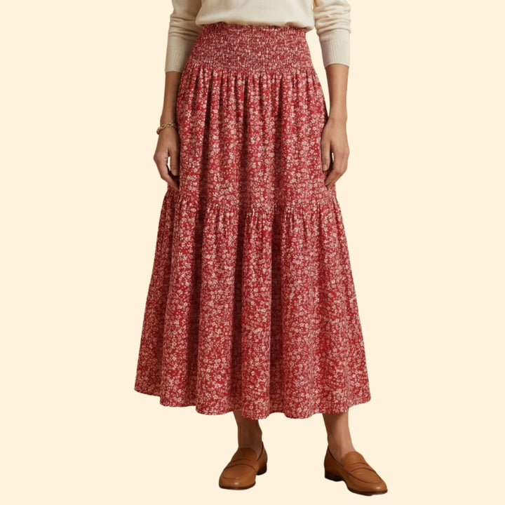 Women’s Floral Skirt with Waistband