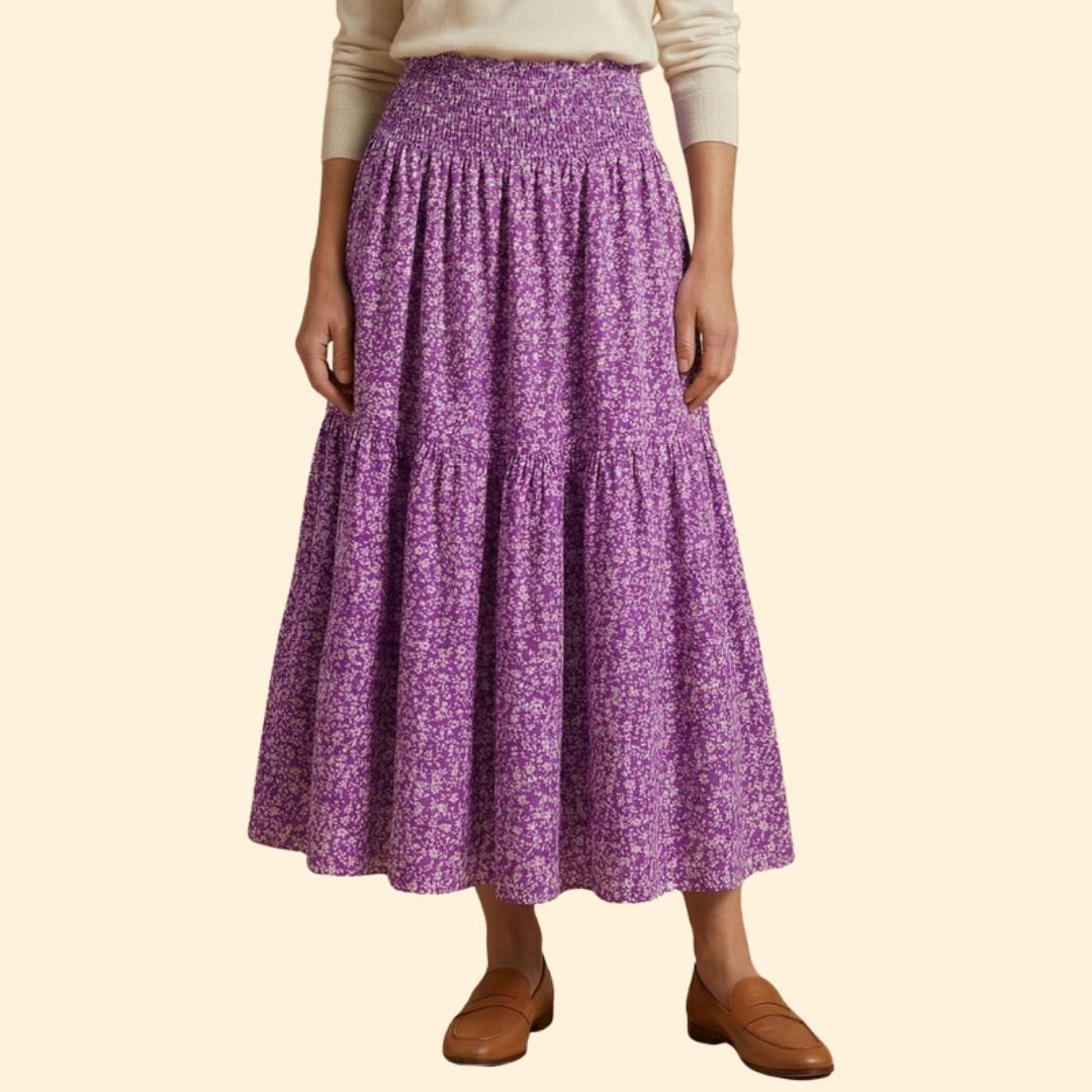 Women’s Floral Skirt with Waistband