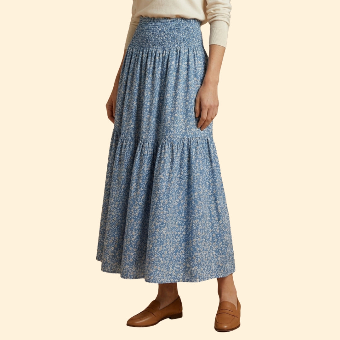 Women’s Floral Skirt with Waistband