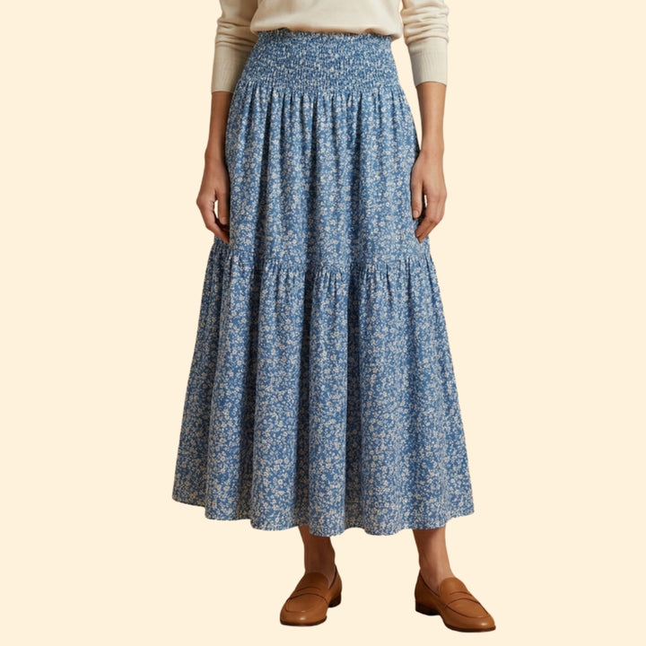 Women’s Floral Skirt with Waistband