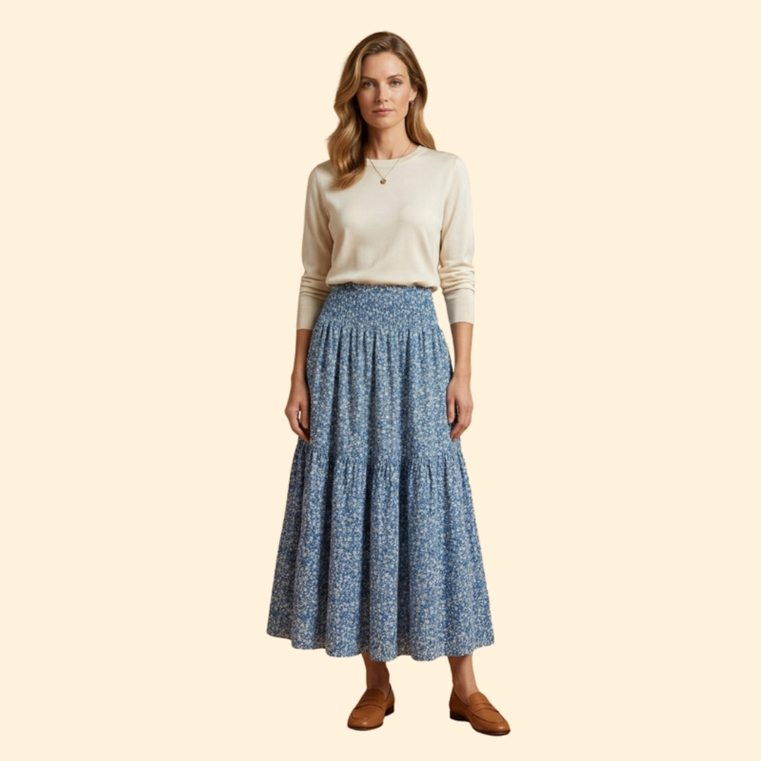 Women’s Floral Skirt with Waistband