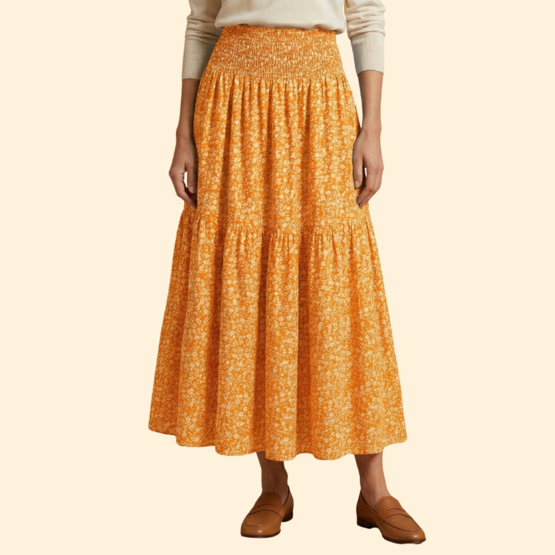 Women’s Floral Skirt with Waistband