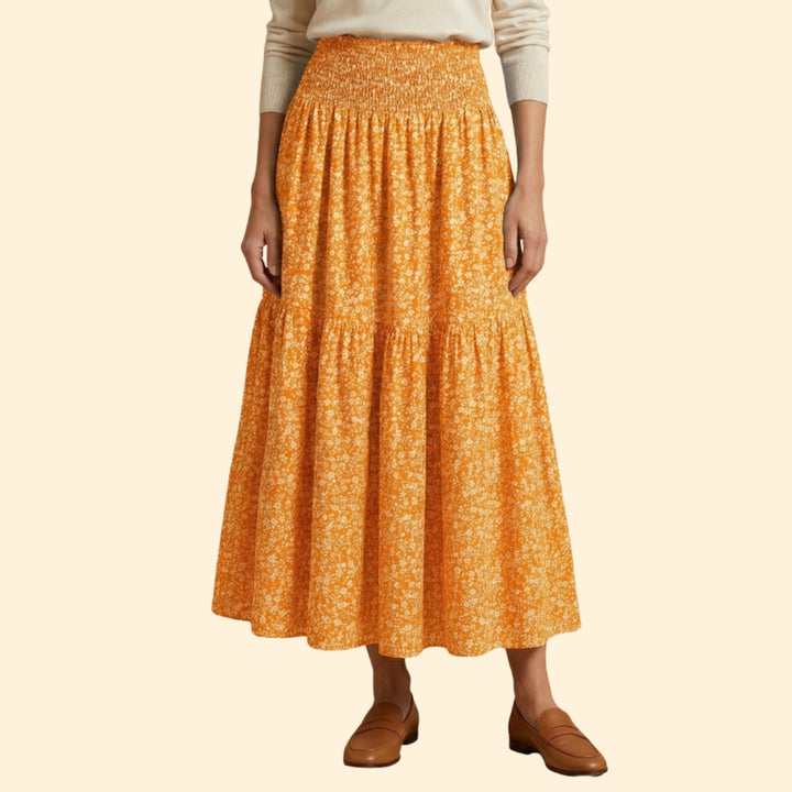 Women’s Floral Skirt with Waistband