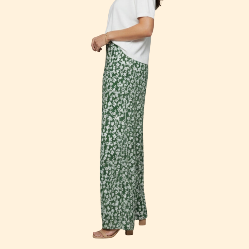Women’s Wide Leg Pants with Floral Print