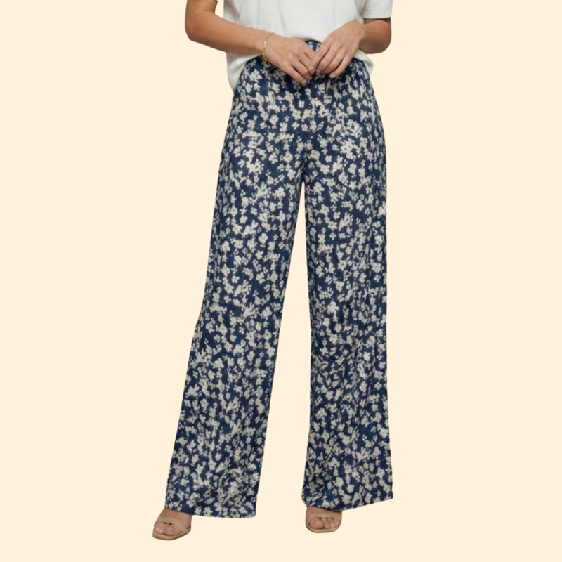 Women’s Wide Leg Pants with Floral Print
