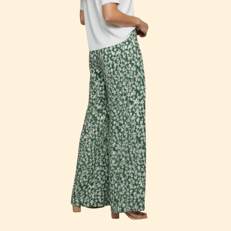 Women’s Wide Leg Pants with Floral Print