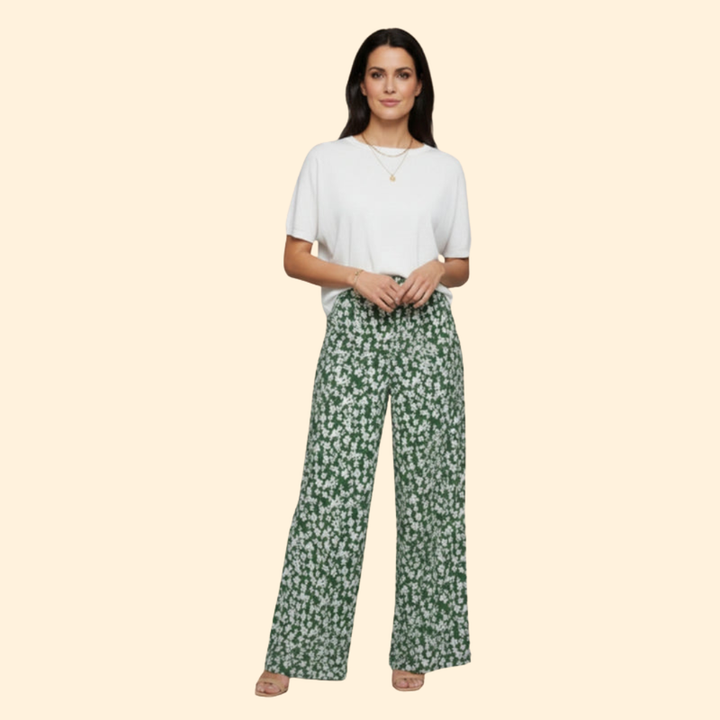 Women’s Wide Leg Pants with Floral Print