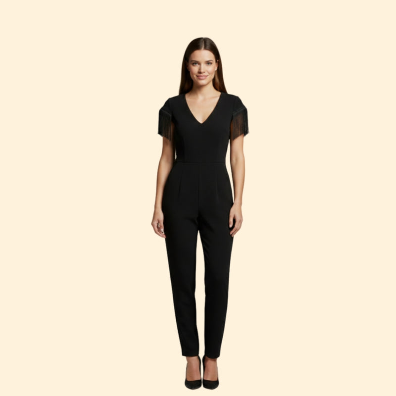 Women’s Sleeveless Jumpsuit Flowing Fringes