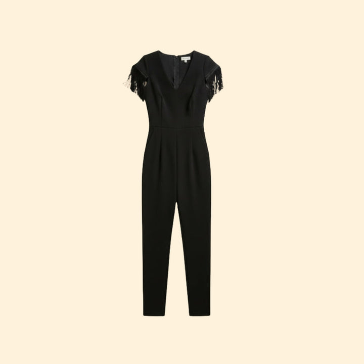 Women’s Sleeveless Jumpsuit Flowing Fringes