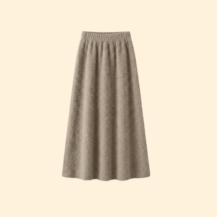 Women’s Fuzzy Skirt with High-Waist Fit