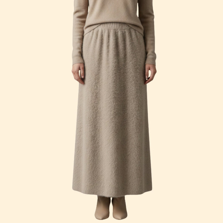 Women’s Fuzzy Skirt with High-Waist Fit