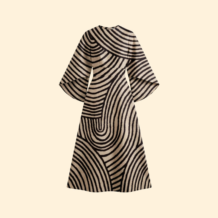 Women's Geometric Print Dress with Matching Belt