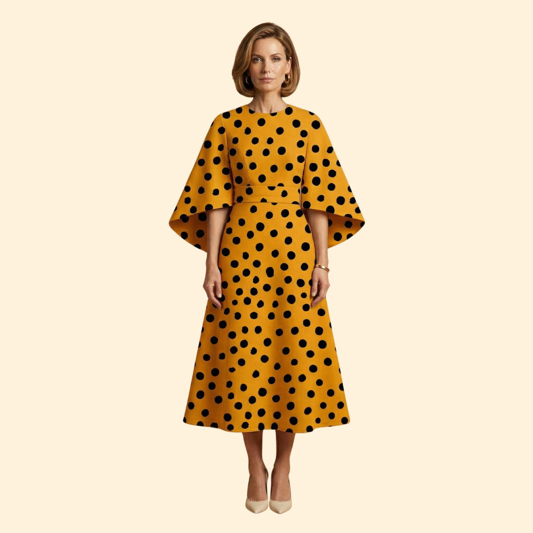 Women's Geometric Print Dress with Matching Belt