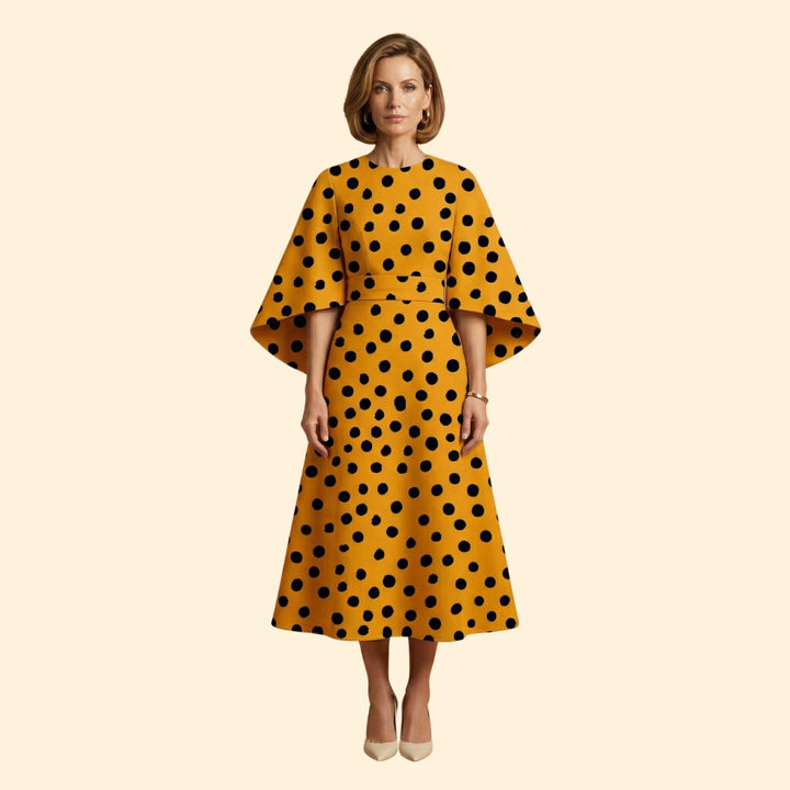 Women's Geometric Print Dress with Matching Belt