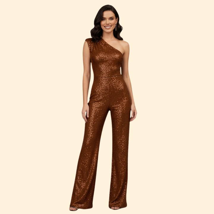Women’s Glamorous Jumpsuit with One-Shoulder Design