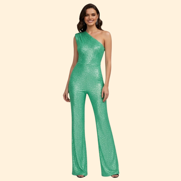 Women’s Glamorous Jumpsuit with One-Shoulder Design