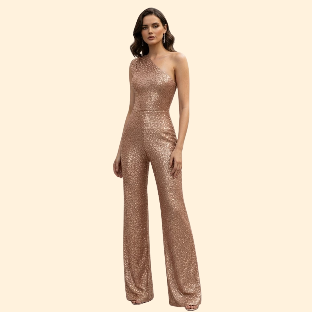 Women’s Glamorous Jumpsuit with One-Shoulder Design