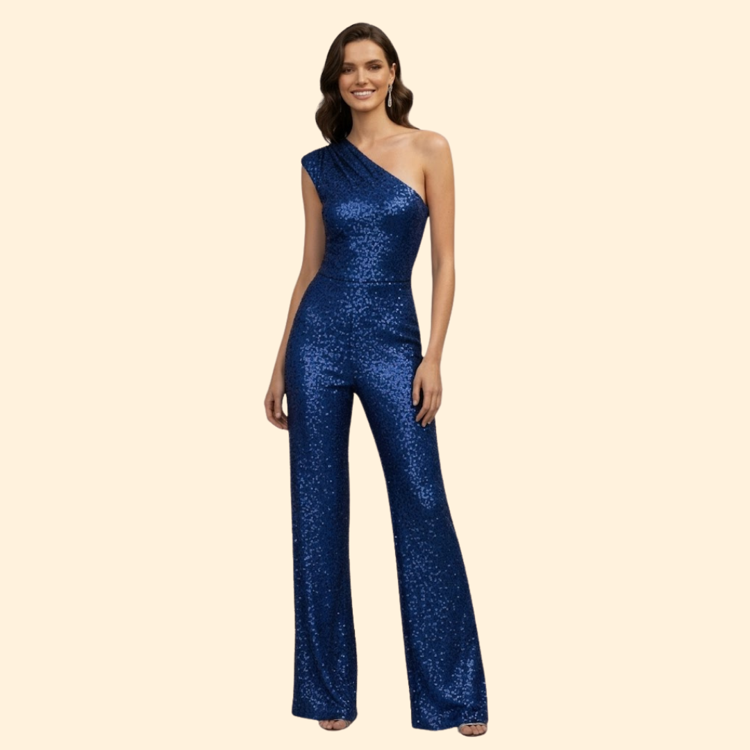Women’s Glamorous Jumpsuit with One-Shoulder Design