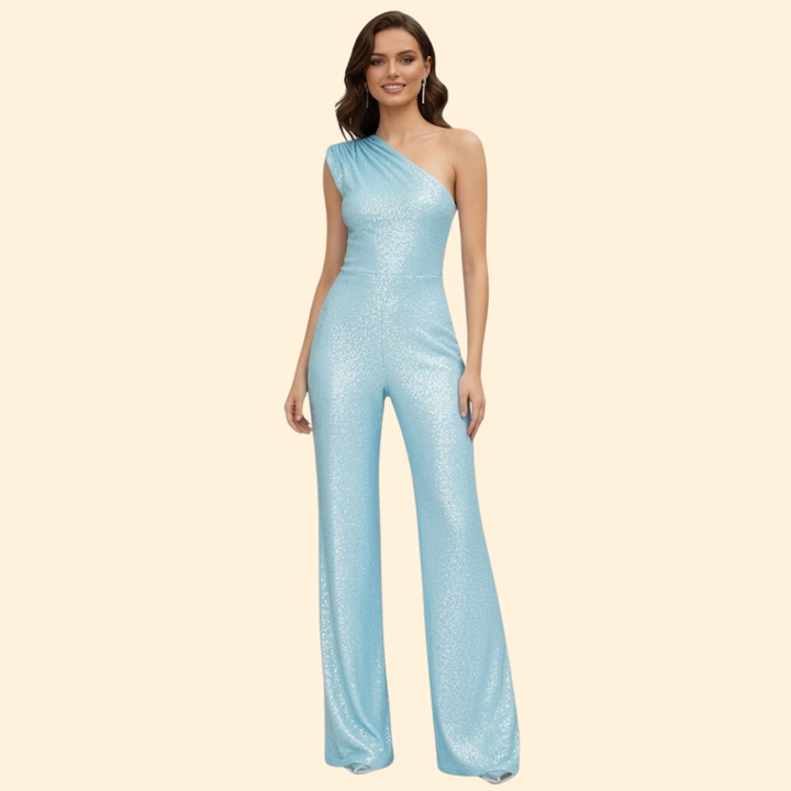 Women’s Glamorous Jumpsuit with One-Shoulder Design