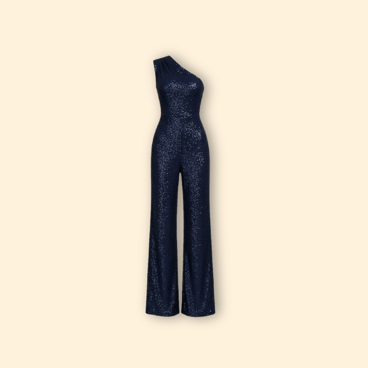 Women’s Glamorous Jumpsuit with One-Shoulder Design