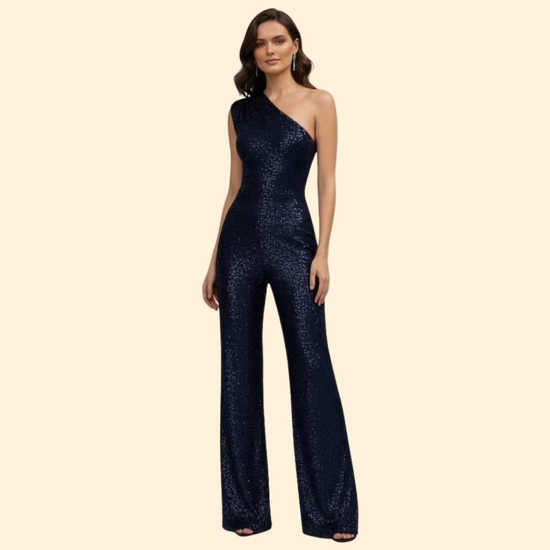 Women’s Glamorous Jumpsuit with One-Shoulder Design