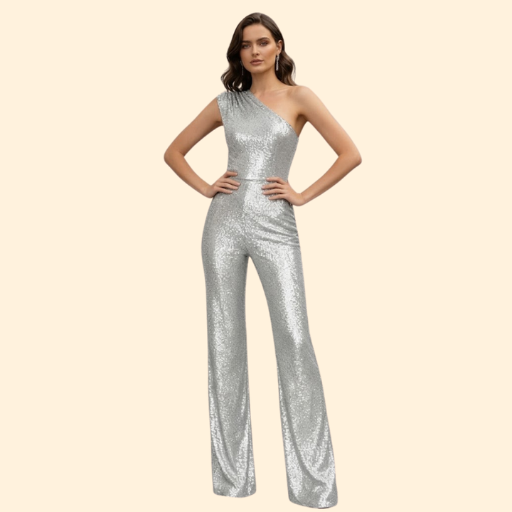 Women’s Glamorous Jumpsuit with One-Shoulder Design