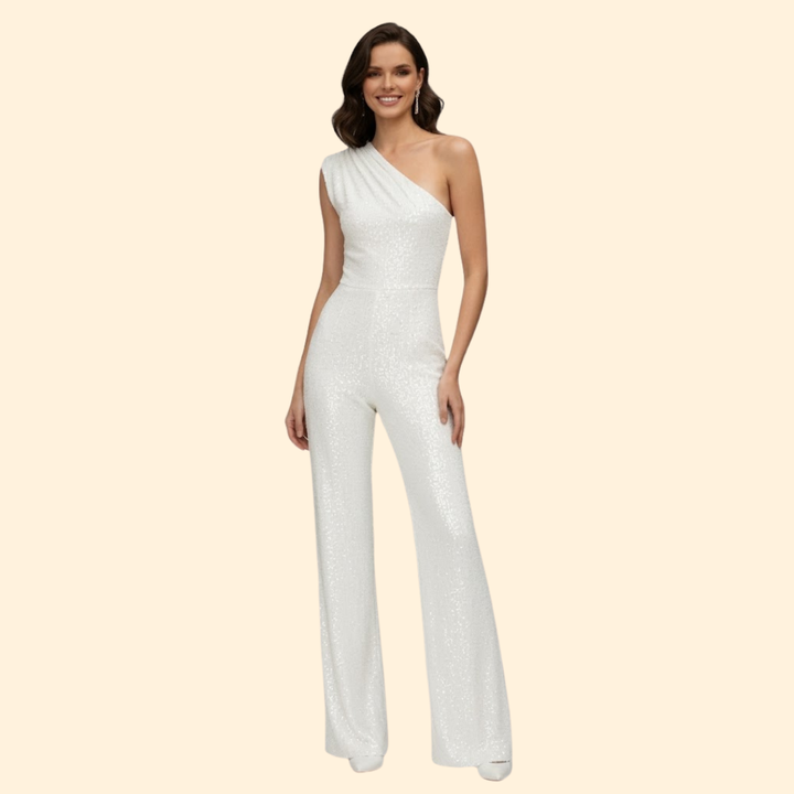 Women’s Glamorous Jumpsuit with One-Shoulder Design