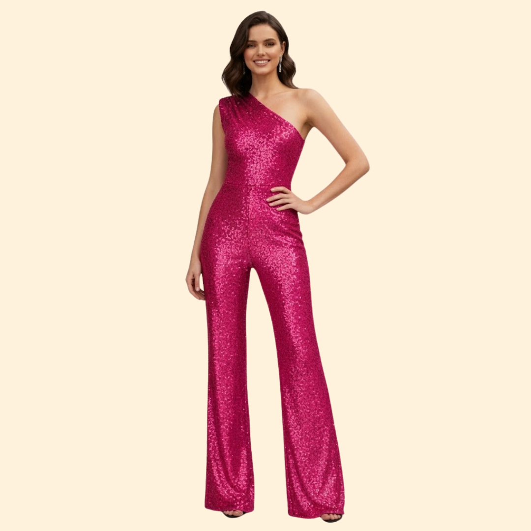 Women’s Glamorous Jumpsuit with One-Shoulder Design