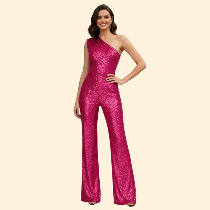 Women’s Glamorous Jumpsuit with One-Shoulder Design