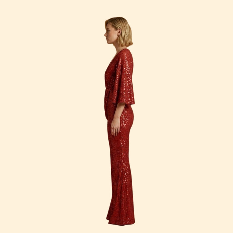Women’s Glamorous Jumpsuit with Sequin Detailing