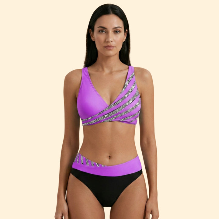 Women’s Glitter Bikini Set with Shimmering Effect
