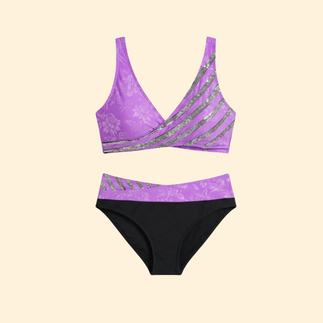 Women’s Glitter Bikini Set with Shimmering Effect