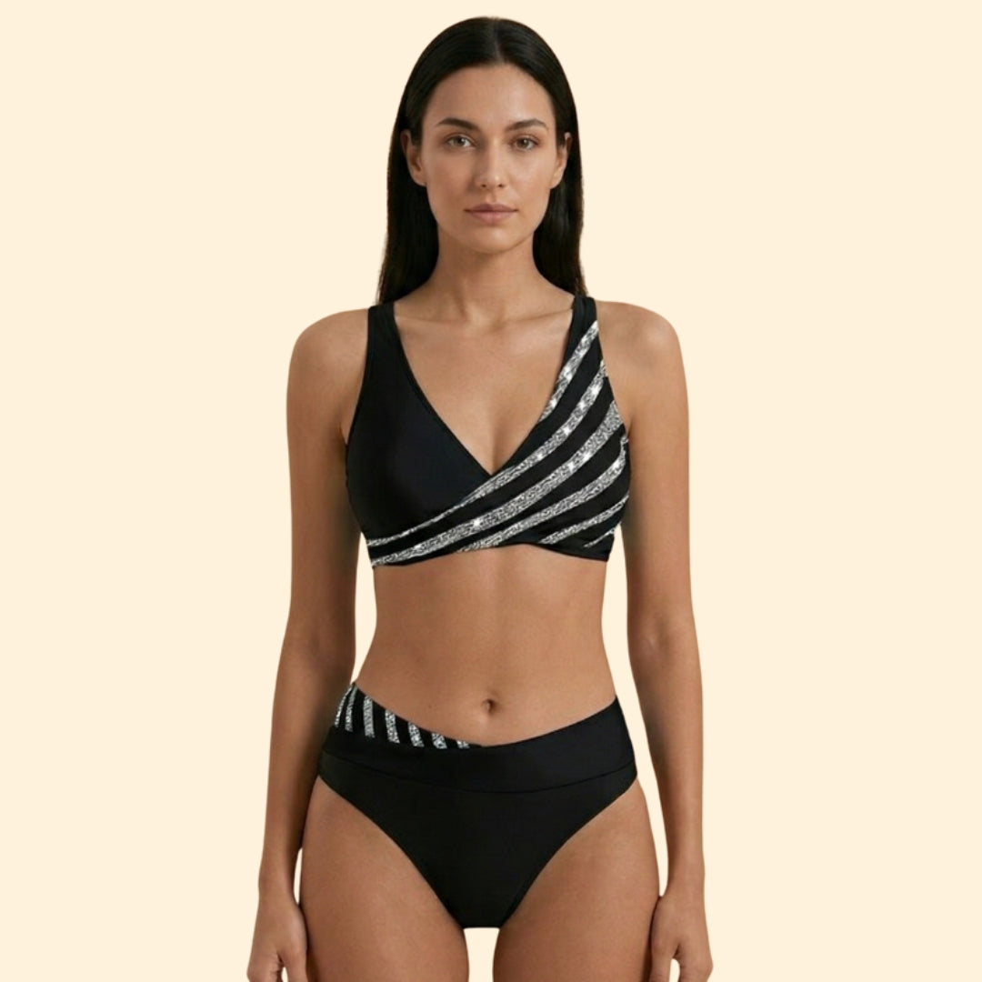 Women’s Glitter Bikini Set with Shimmering Effect